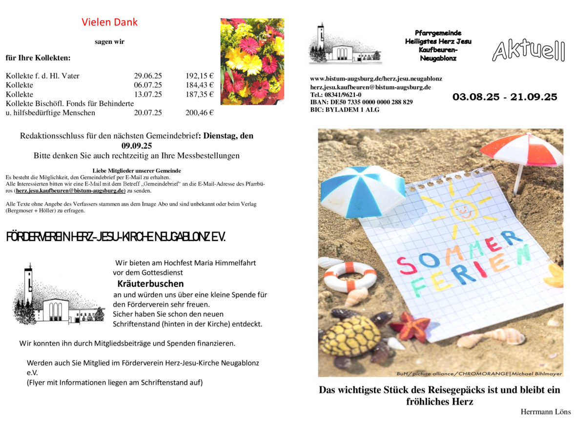 Gemeindebrief vom 03.08.-21.09.25