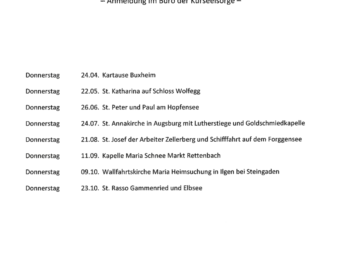 Kurausflüge - Bildungsfahrten 2025