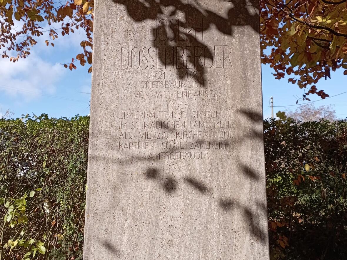 Moderner Grabstein des berühmten Joseph Dossenberger - Johannes Reiber