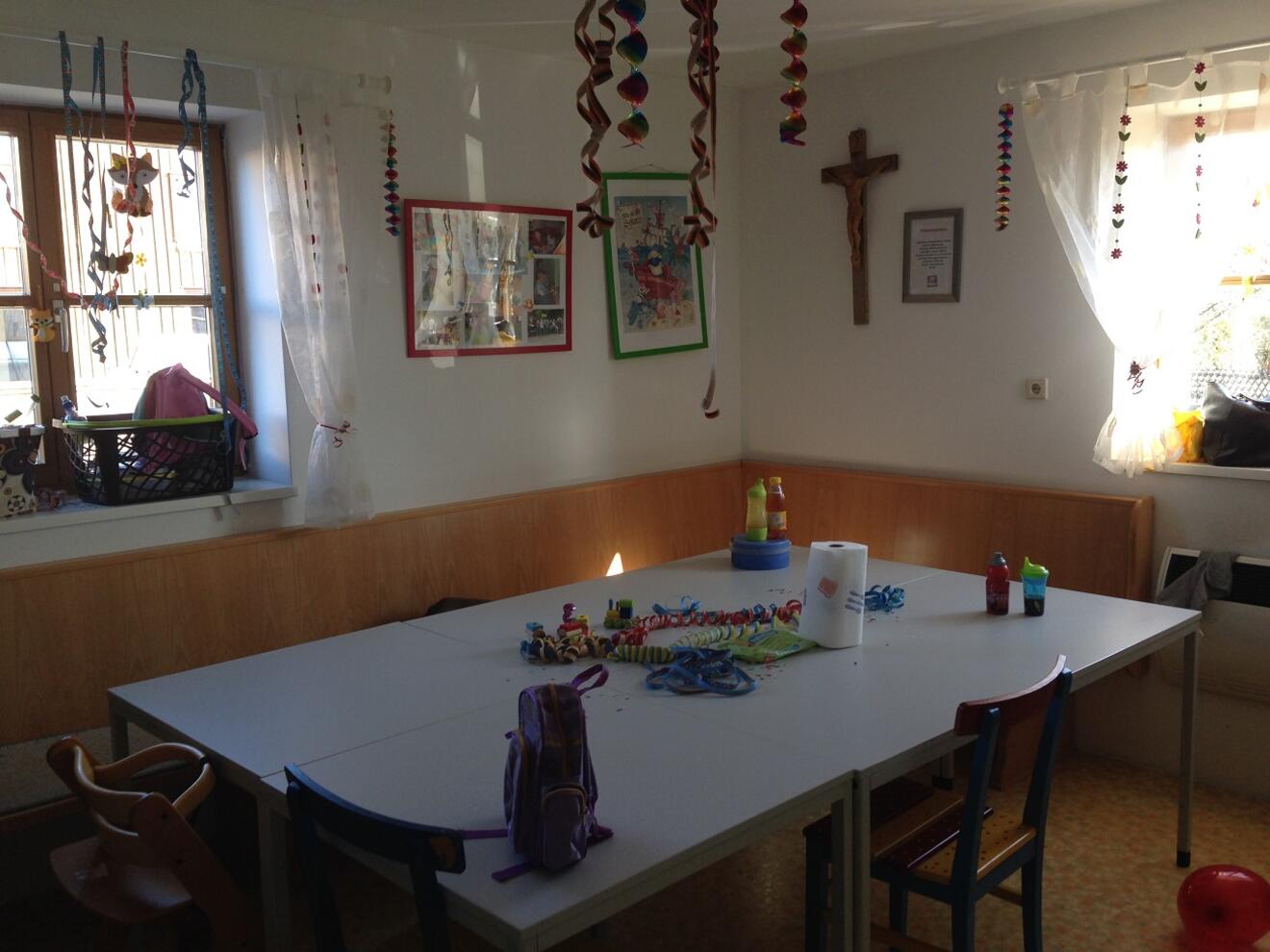 Der Brotzeitraum der Muki-Gruppe in Unterbernbach