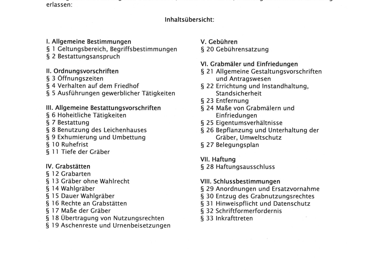 Friedhofsordnung des kath. Friedhof in Westernach gültig ab dem 01.01.2025